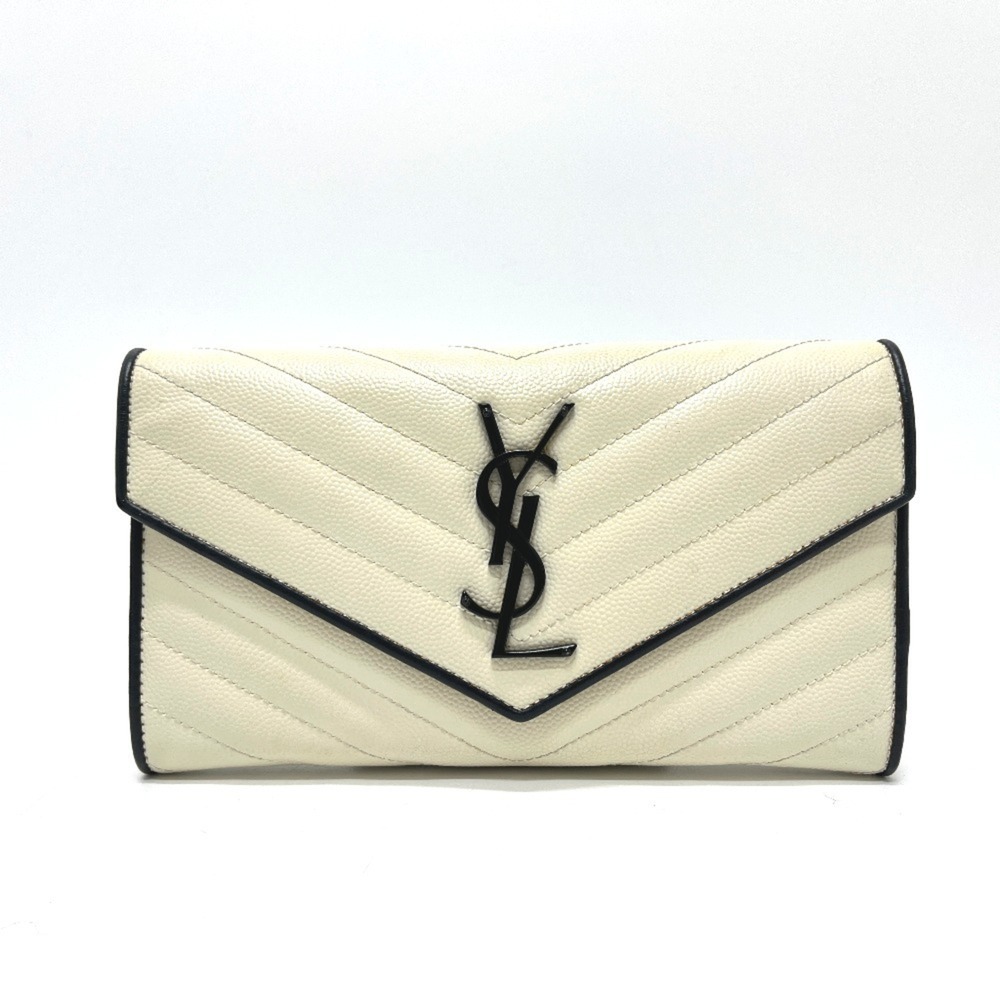Yves Saint Laurent SAINT LAURENT PARIS 372264 Cassandra Chevron Bicolor Walle...